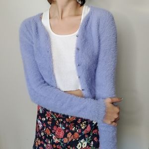 Fuzzy cropped cardigan Lilac